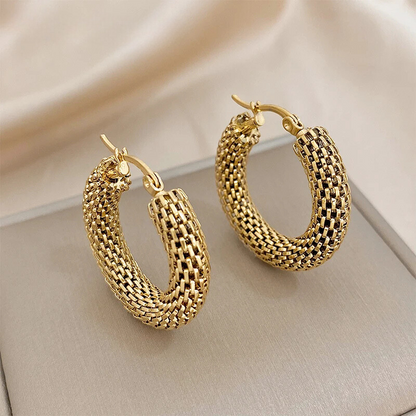 Gilded Weave Hoops