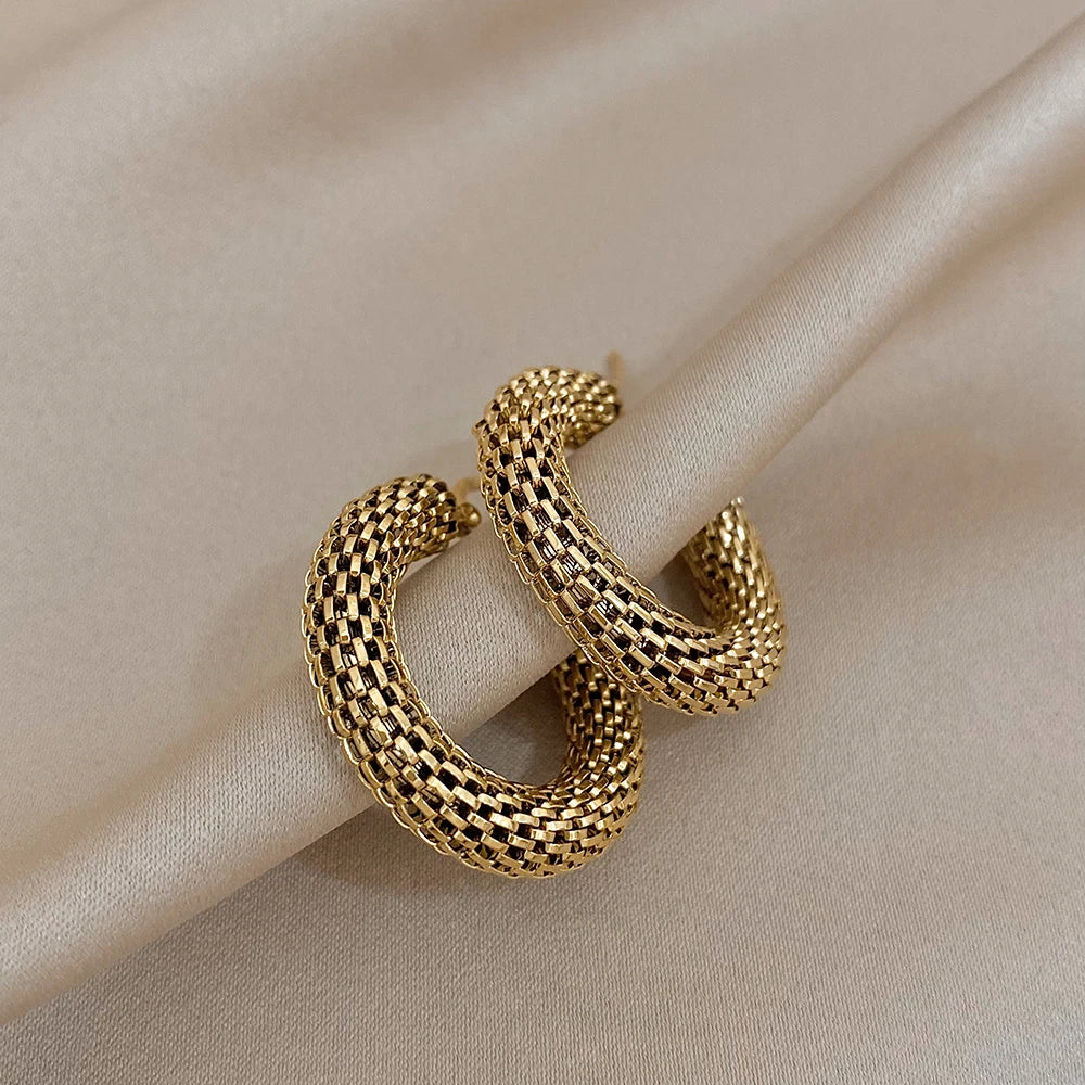 Gilded Weave Hoops